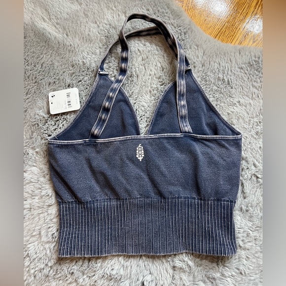 FP Movement Free People Navy Good Karma Crop Tank Top - Picture 2 of 8